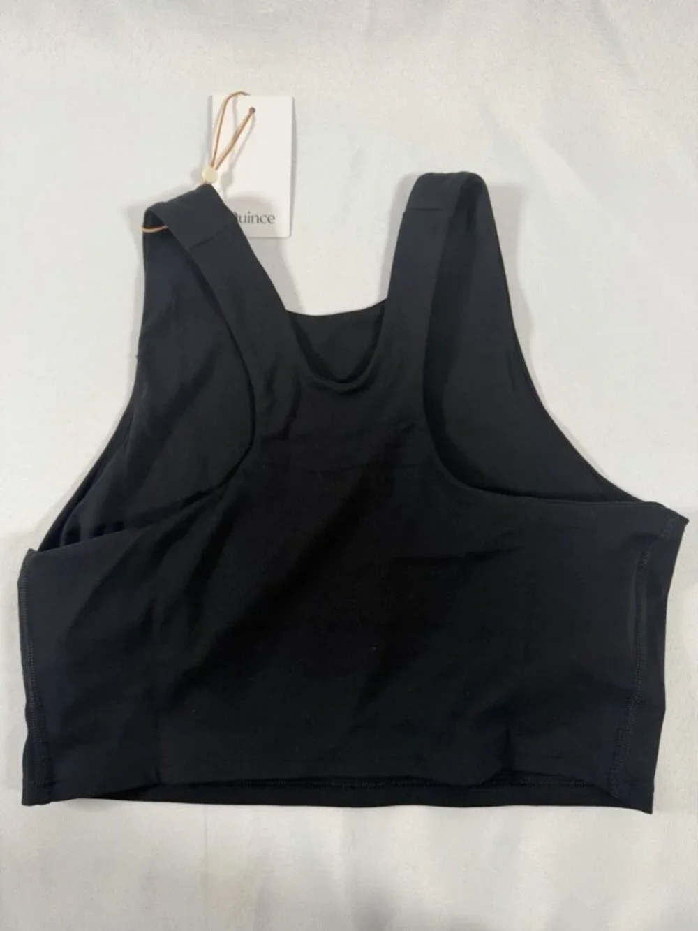 Quince Women’s Black Solid Racerback Wireless Pullover Sports Bra, Size M NWT